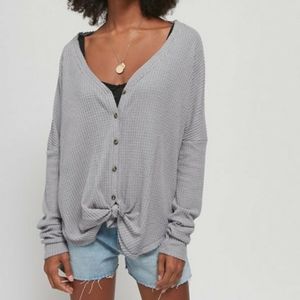 Urban Outfitters Out from Under Jojo Grey Oversized Thermal Top Medium